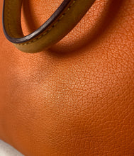 Dooney & Bourke orange brown leather double pocket satchel