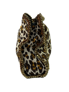 Stella McCartney small linen leopard print Falabella tote