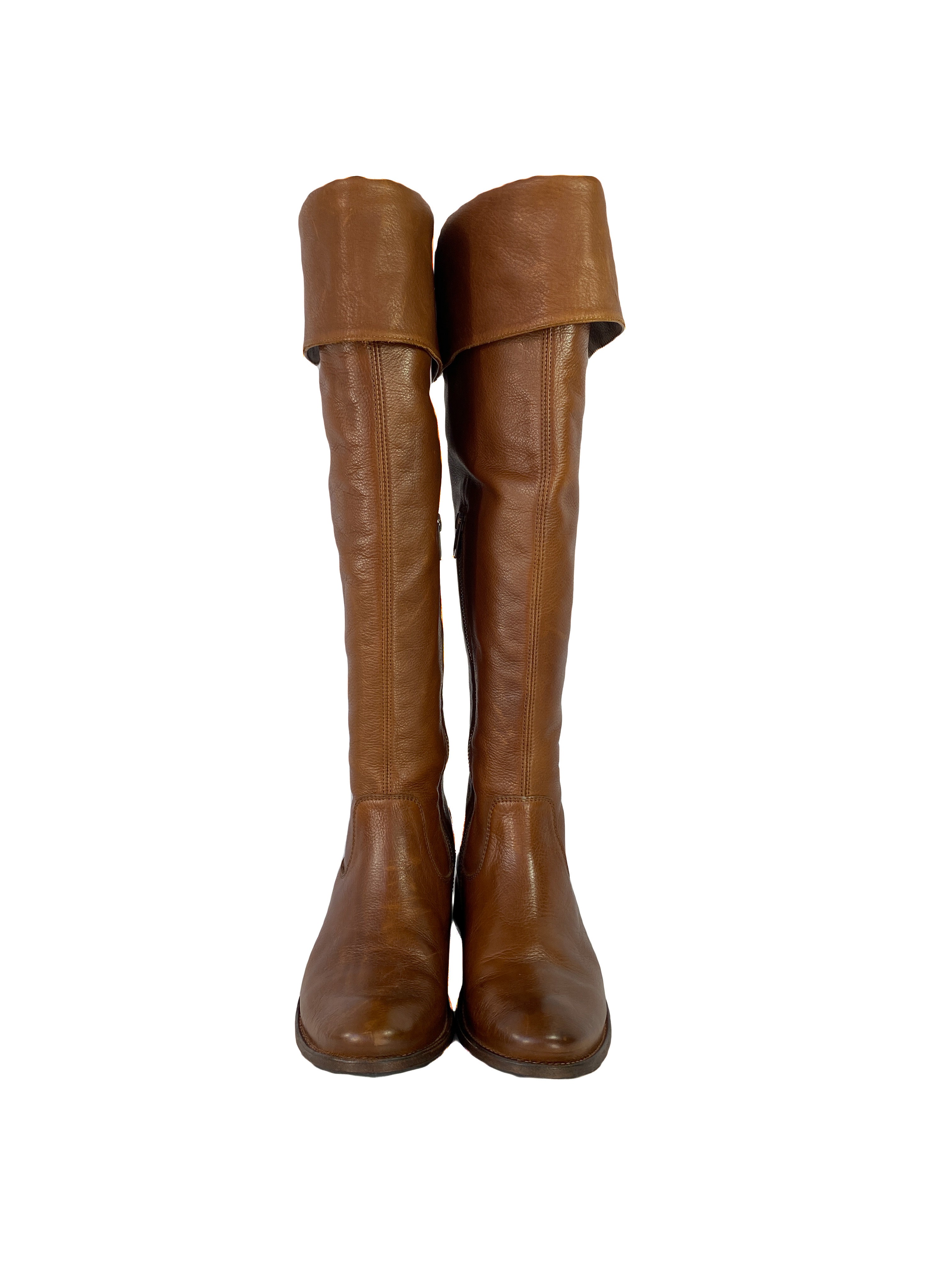 Frye brown leather tall knee high boots size 8