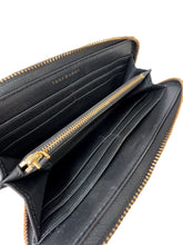 Tory Burch black leather zip around wallet