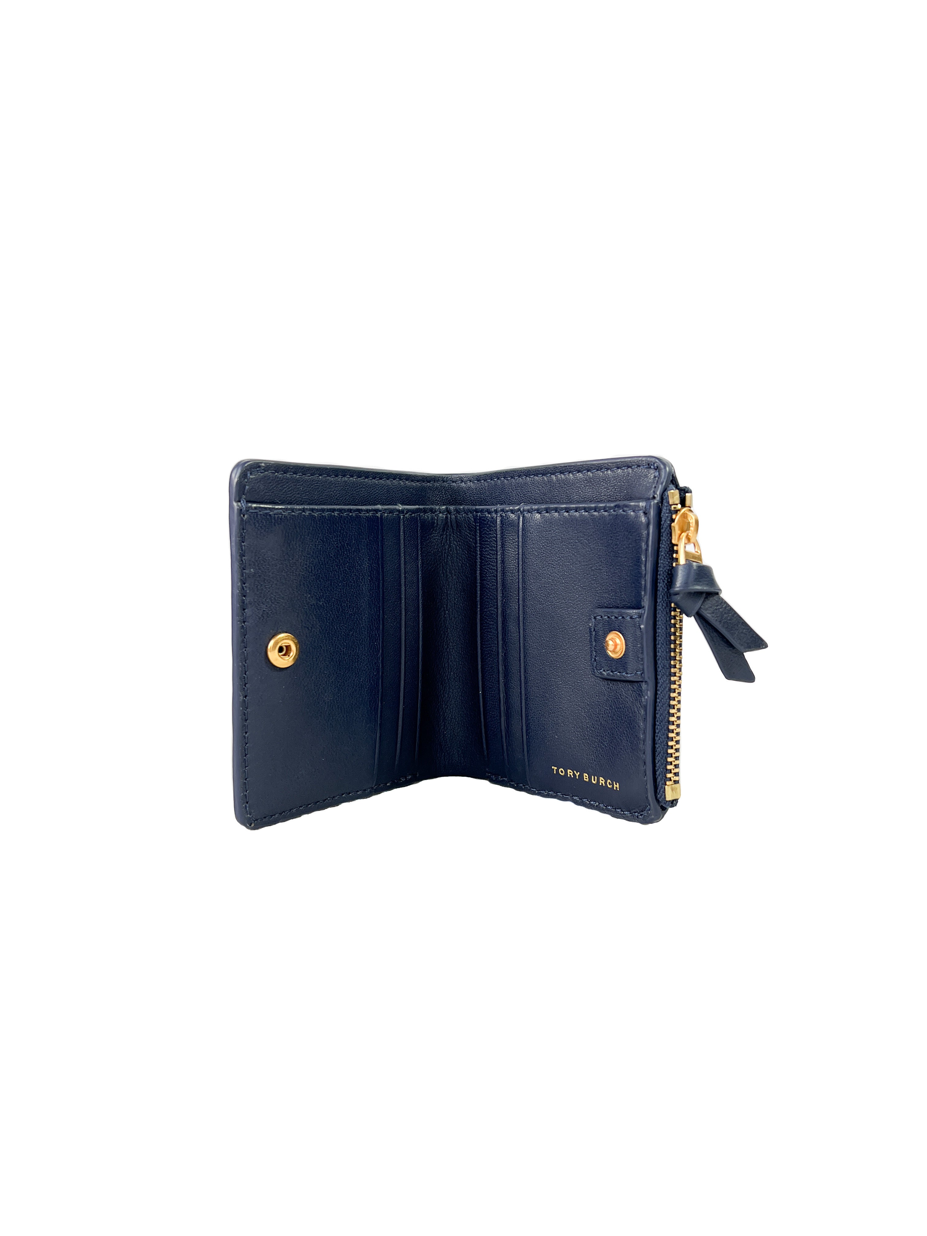 Tory Burch navy leather small wallet