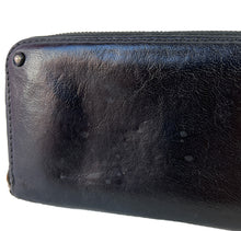 Chloé black leather zip around wallet