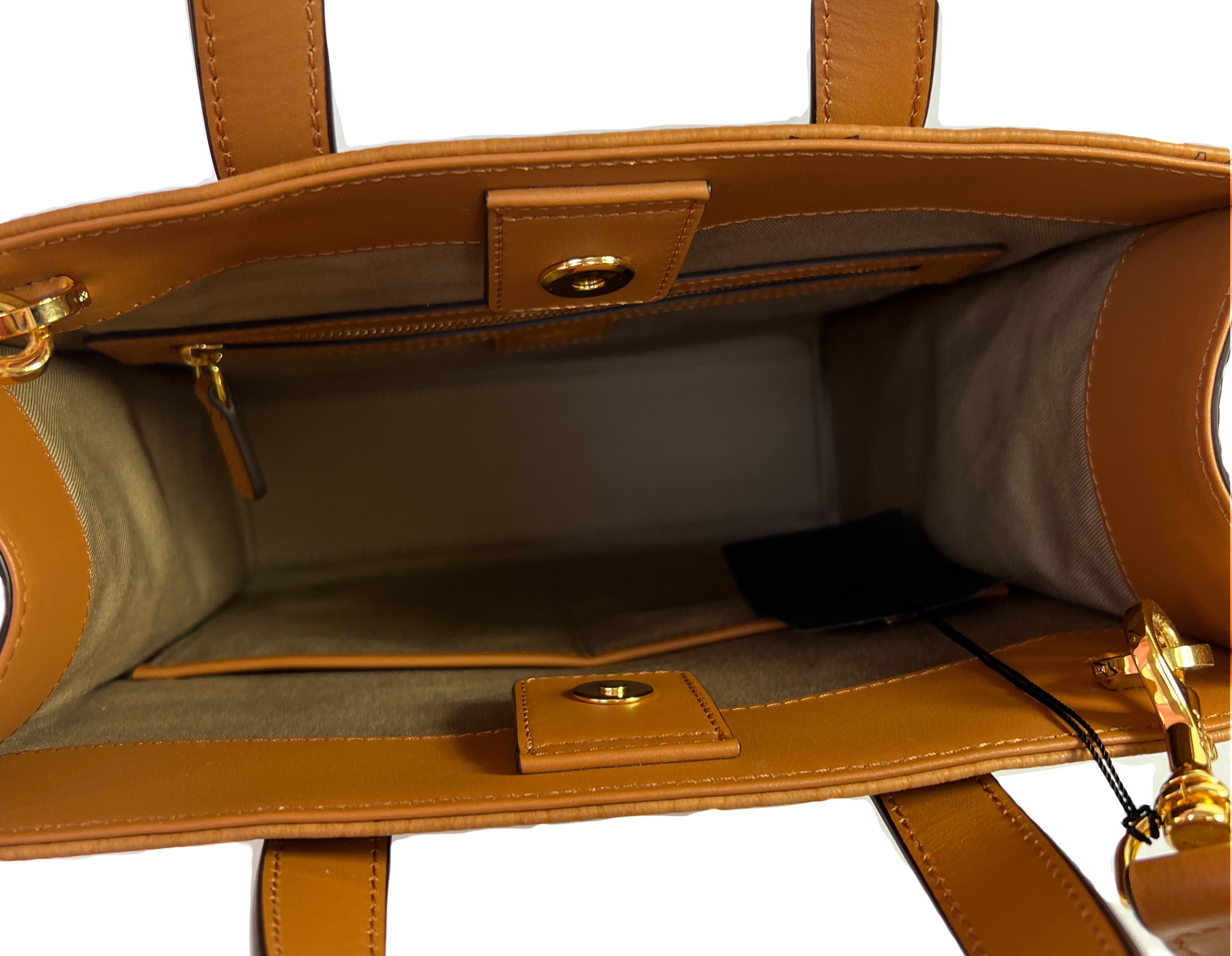 MCM brown visetos shopper tote NWT