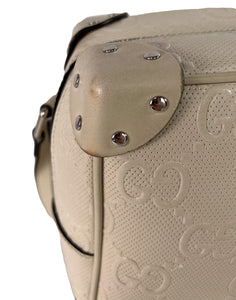 Gucci white GG embossed leather box crossbody – My Girlfriend's Wardrobe LLC