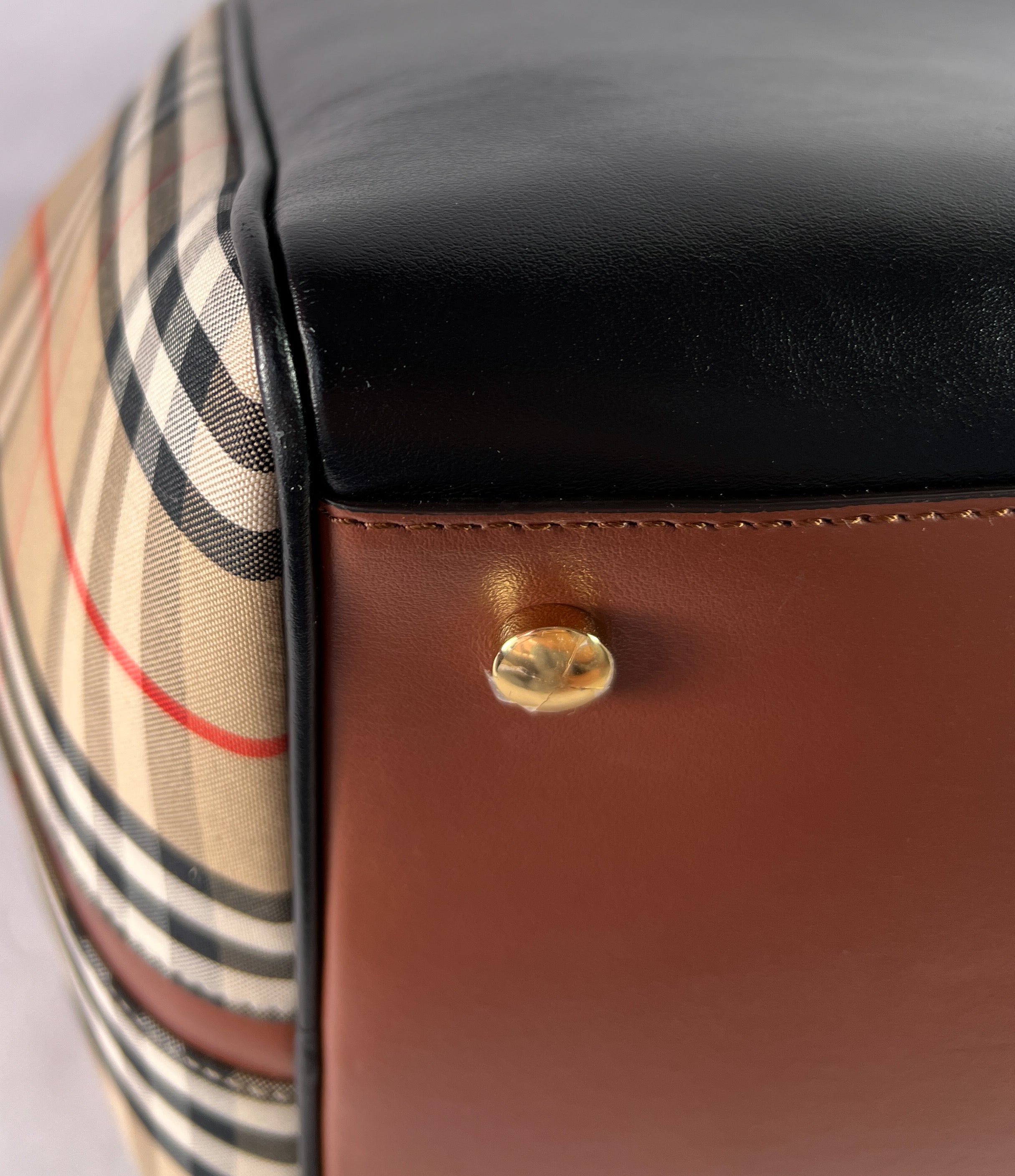 Burberry nova check cube satchel