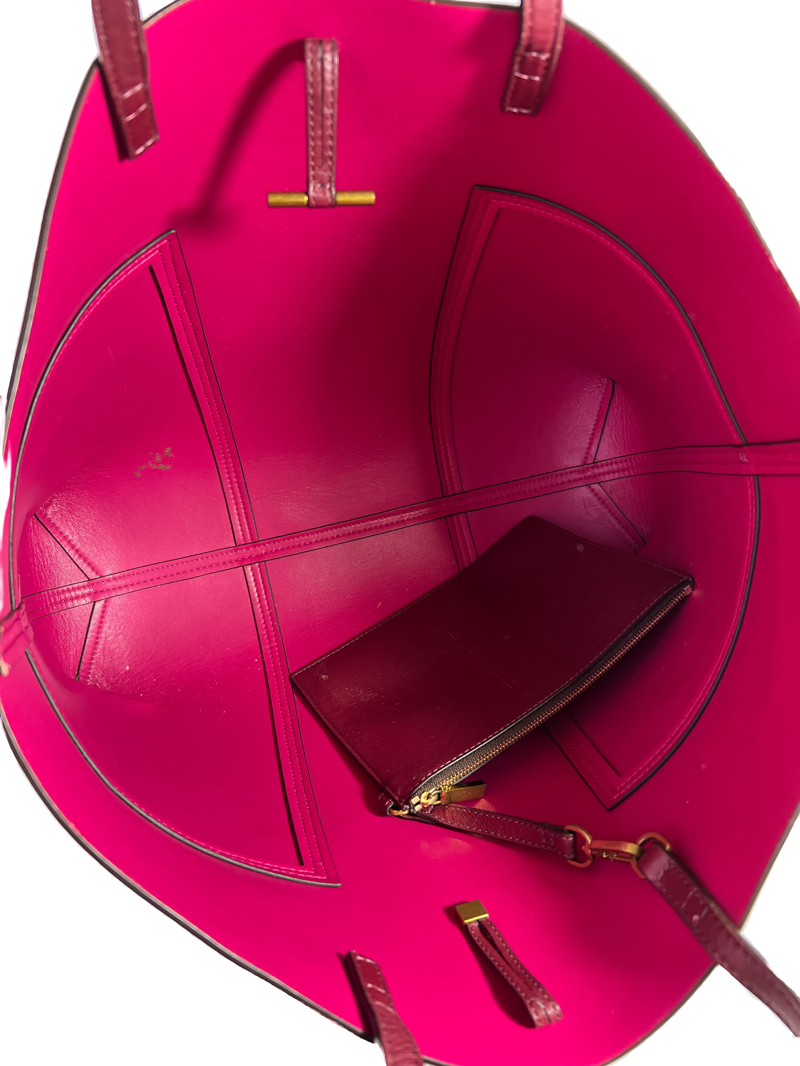 Tory Burch berry leather suede large tote