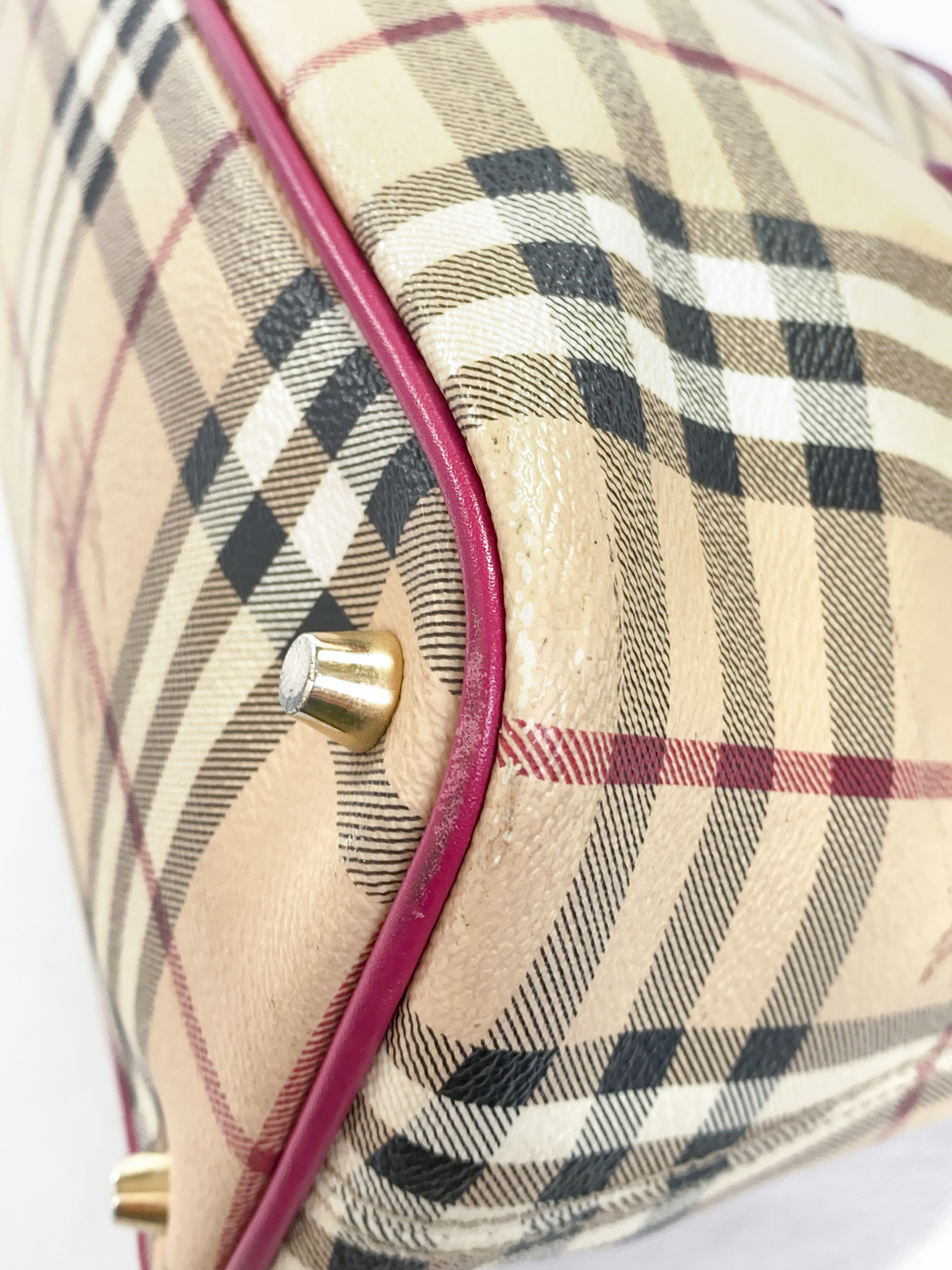 Burberry plaid nova check and pink shoulder bag - My Girlfriend's Wardrobe LLC