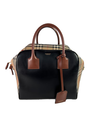 Burberry nova check cube satchel