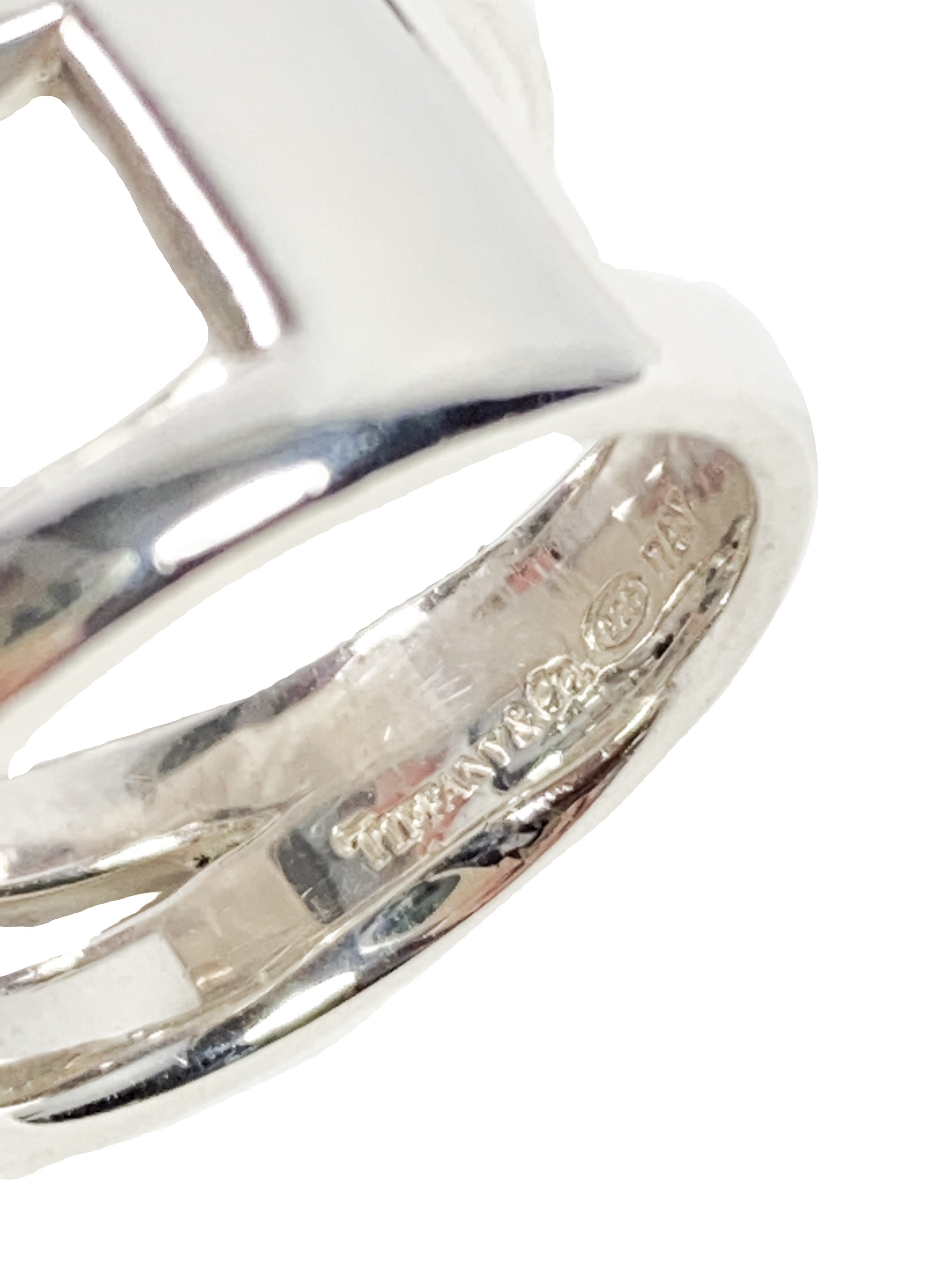 Tiffany & Co open weave sterling silver ring size 6