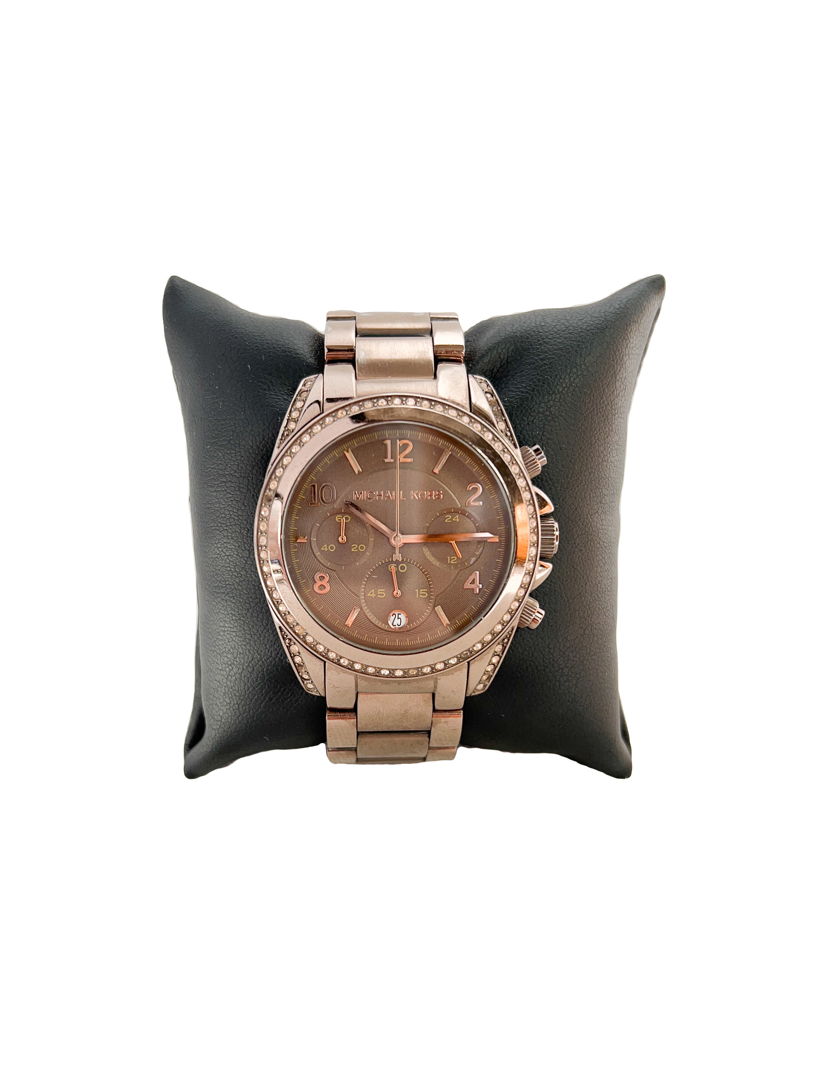 Michael Kors bronze metallic watch - My Girlfriend's Wardrobe LLC