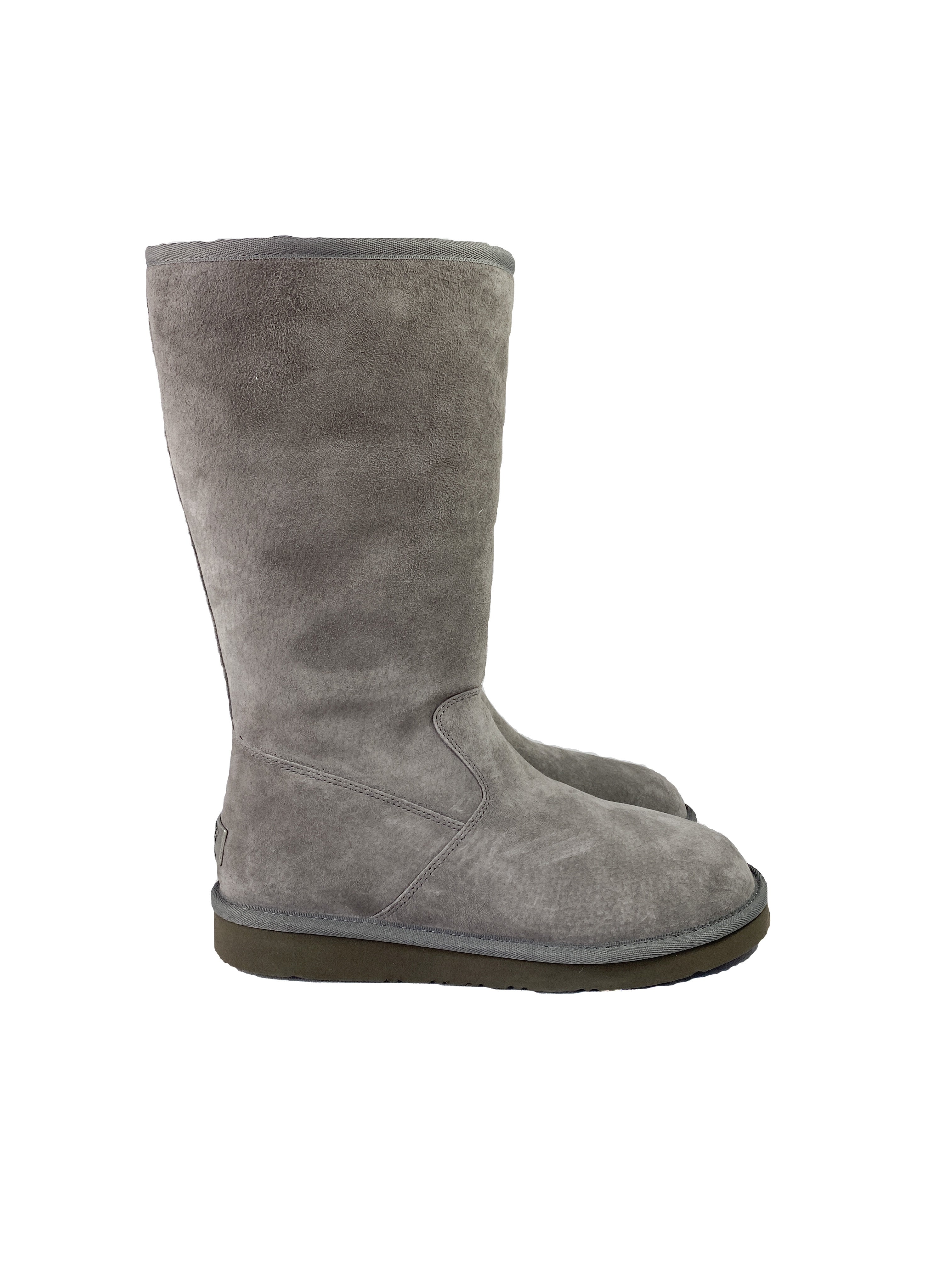 UGG gray suede tall zip boots size 8 NEW