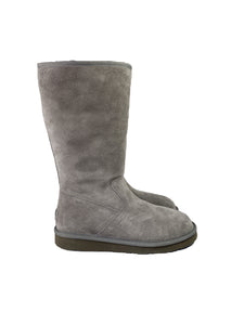UGG gray suede tall zip boots size 8 NEW