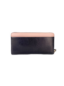 Kate Spade pink black leather zip around wallet NEW