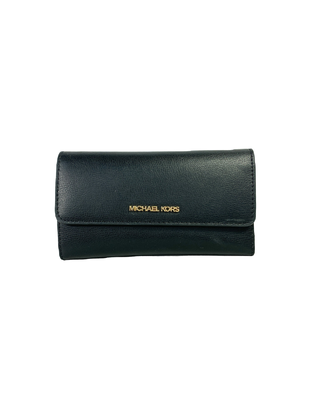 Michael Kors black leather foldover wallet