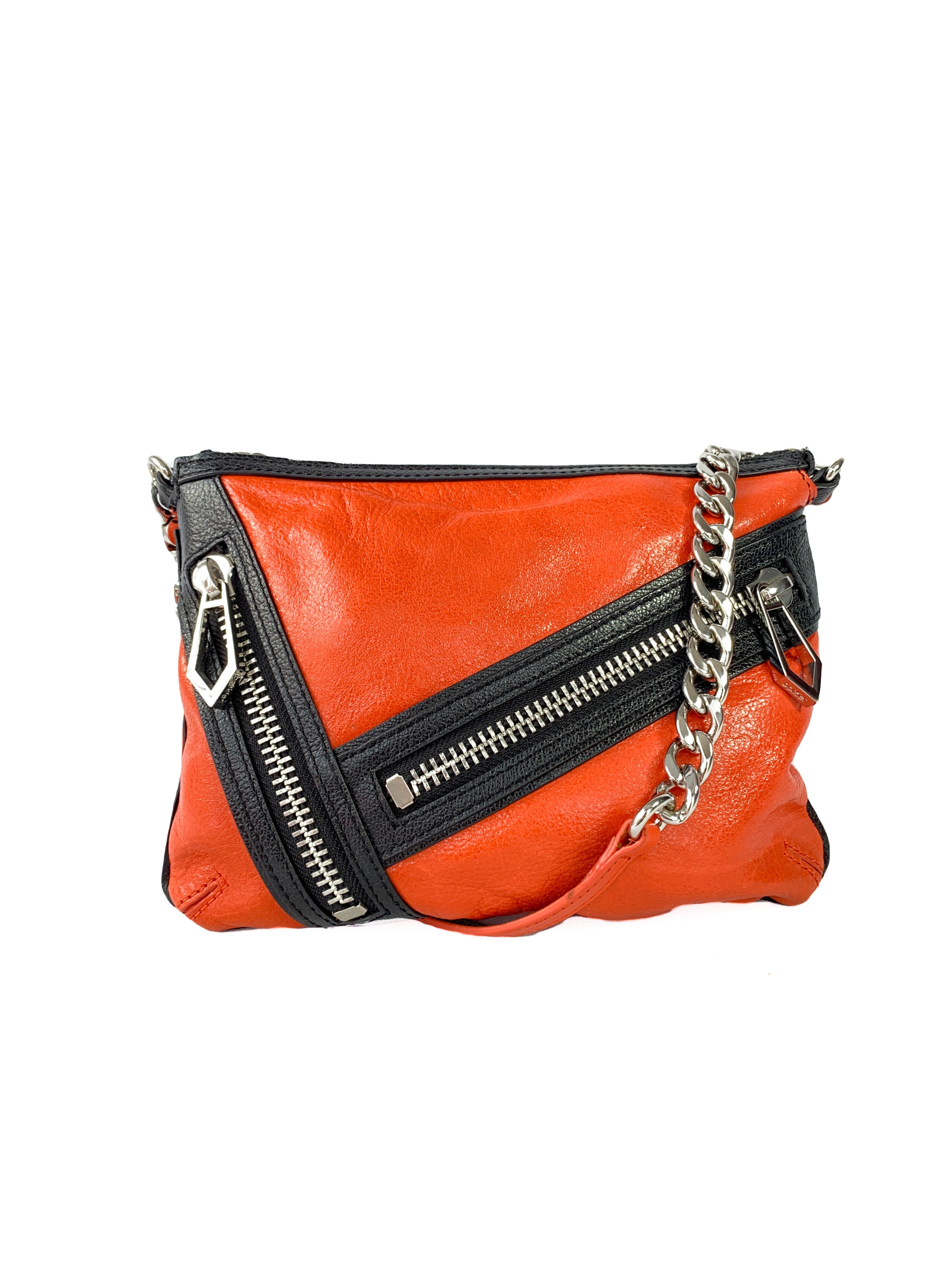 Botkier orange and black Cruz leather crossbody