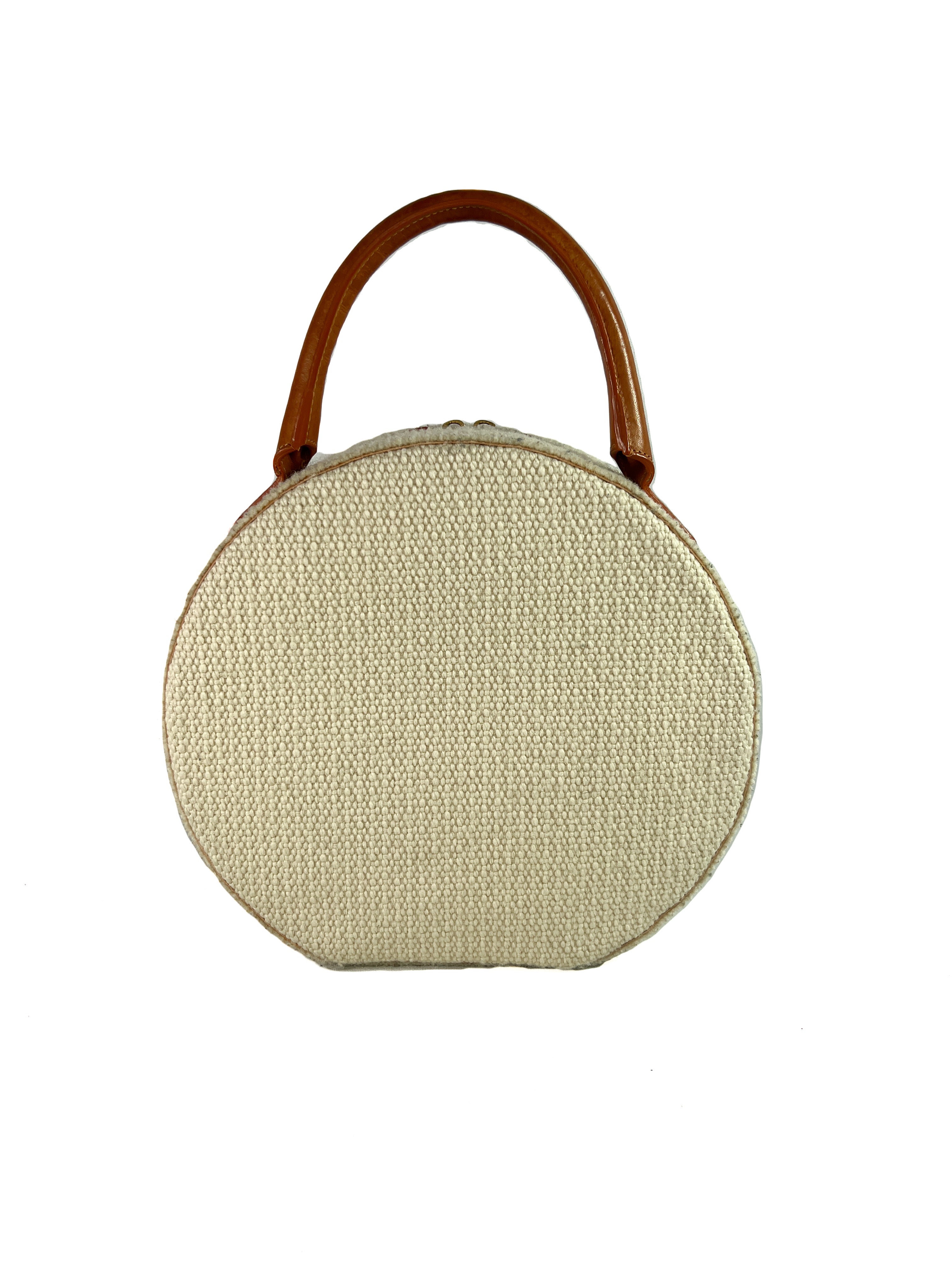 Mansur Gavriel cream wool circle bag