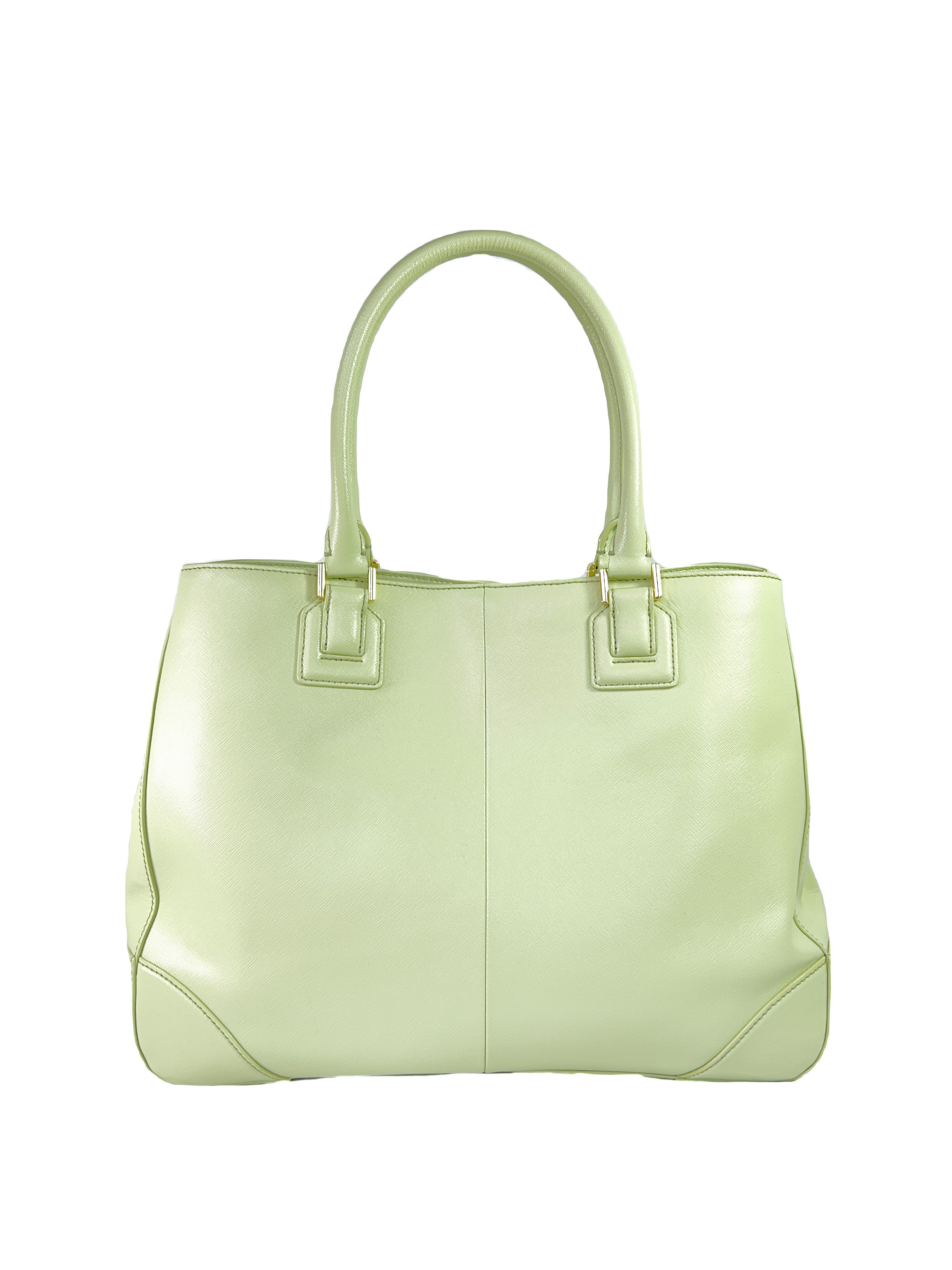 Tory Burch seafoam leather tote