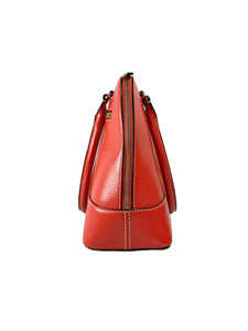 Kate Spade red orange leather domed satchel