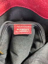 Burberry red leather plaid shoulder bag AS IS