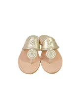 Jack Rogers light gold leather flip flops size 9 NEW