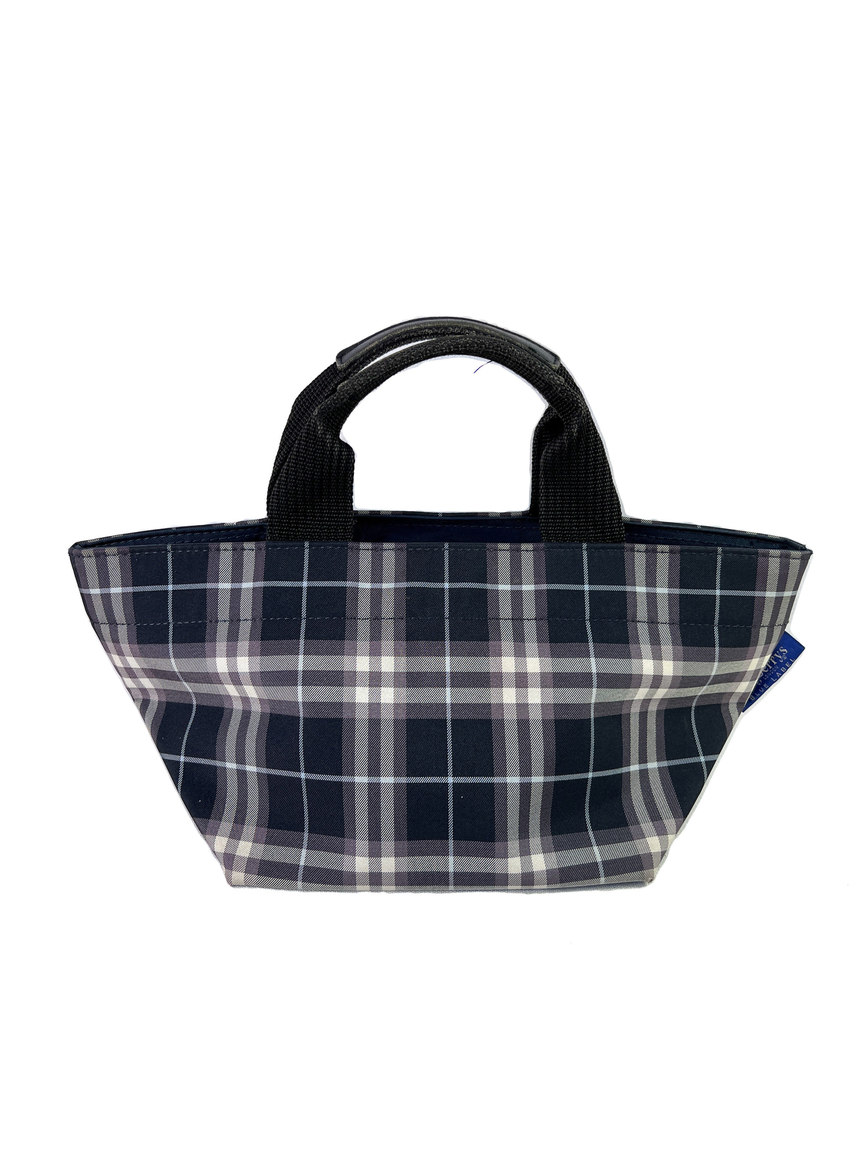 Burberry navy plaid vintage Blue Label tote