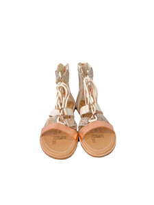 Sorel cream and rose gold ella lace up sandals NEW