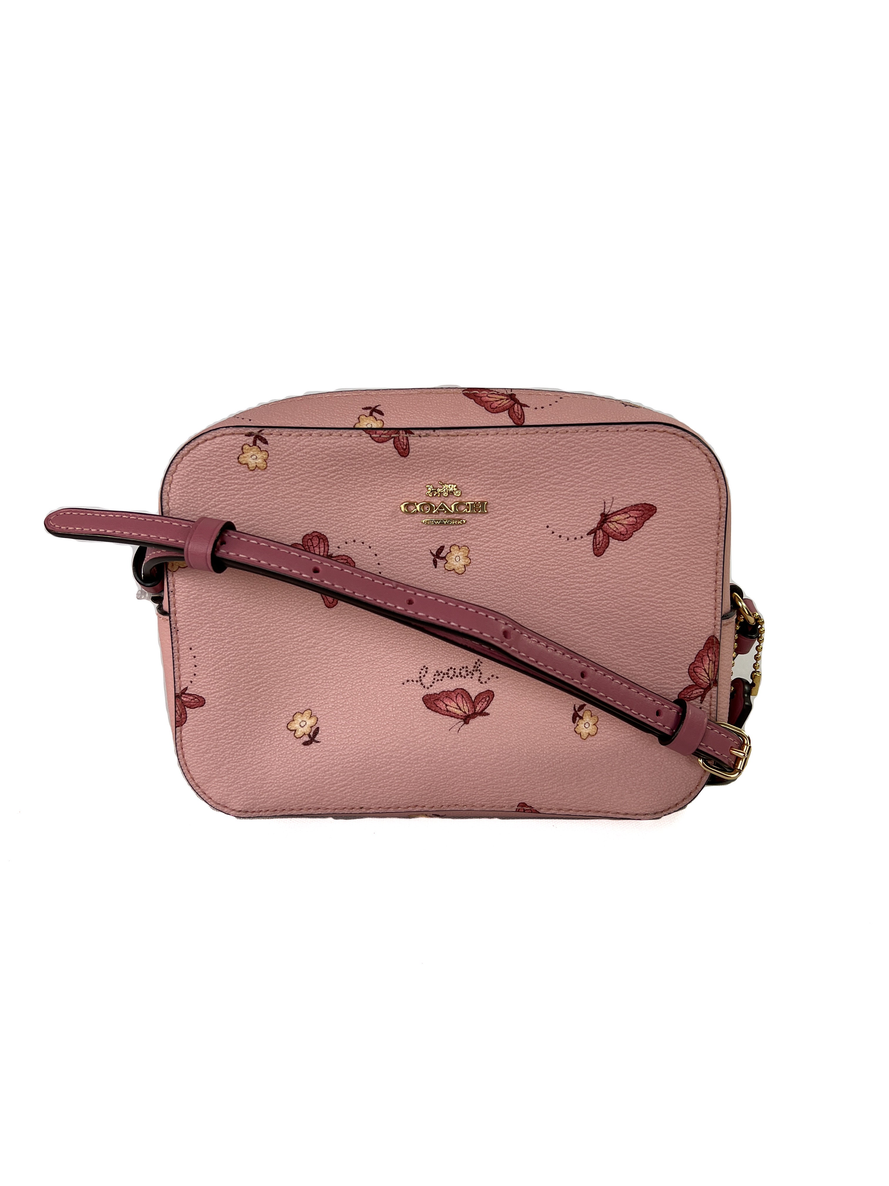 Coach pink butterfly leather crossbody
