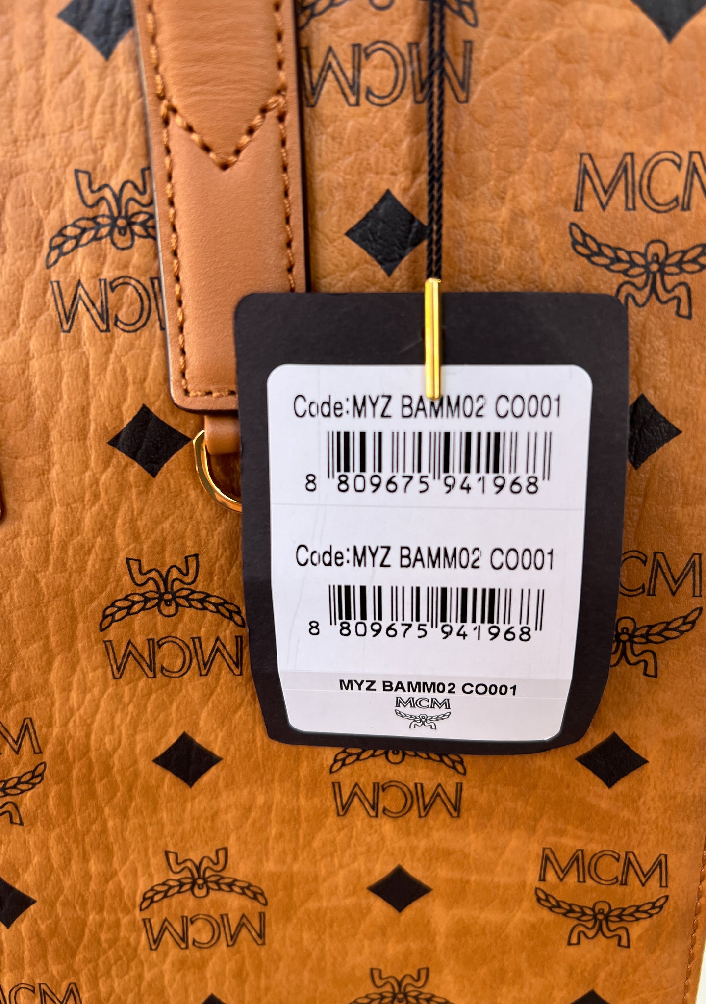 MCM brown visetos small zip pouch – My Girlfriend's Wardrobe LLC