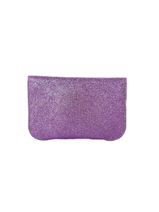 Kate Spade purple glitter make it mine pouch NWT