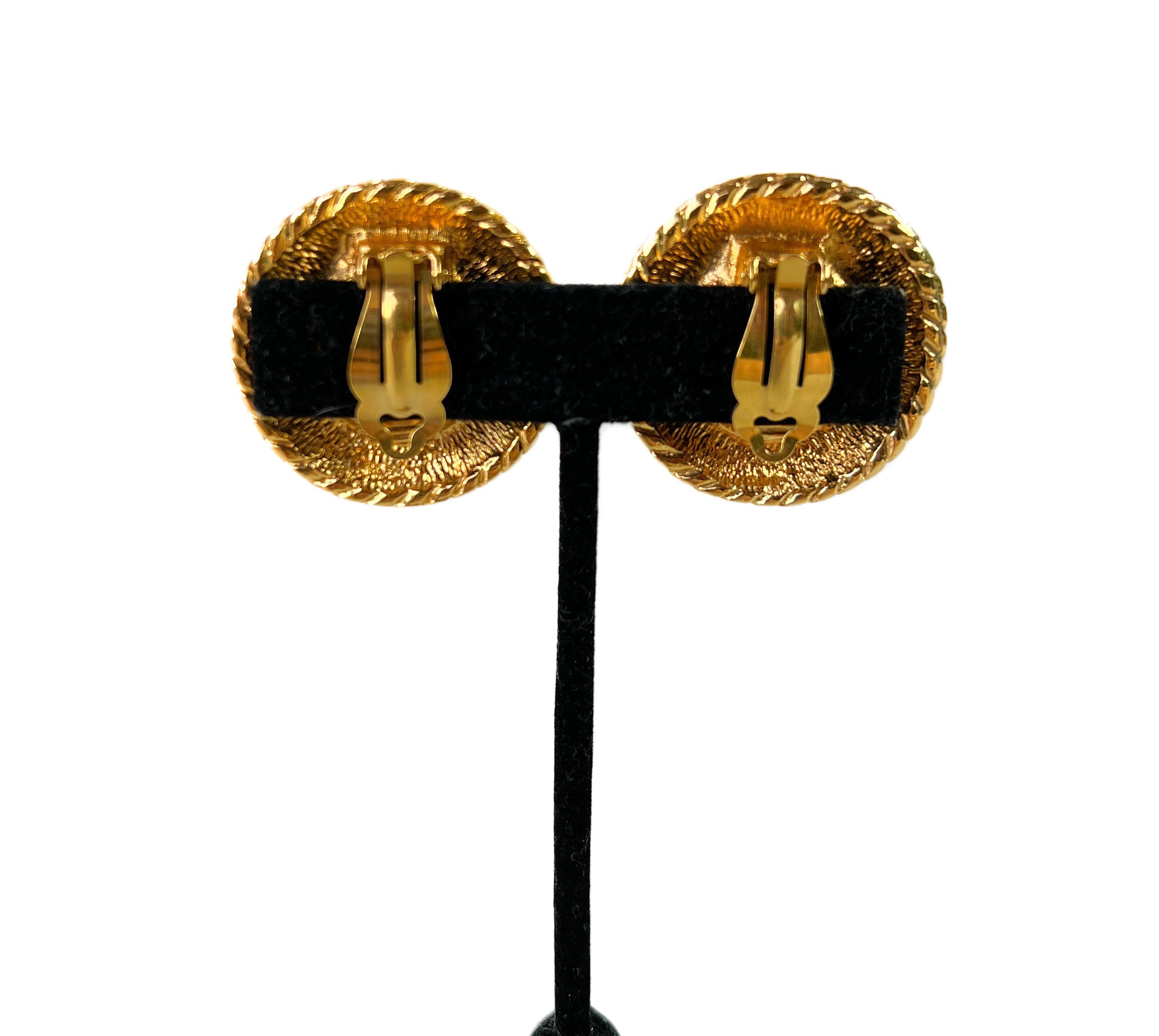 Chanel vintage faux pearl clip on earrings