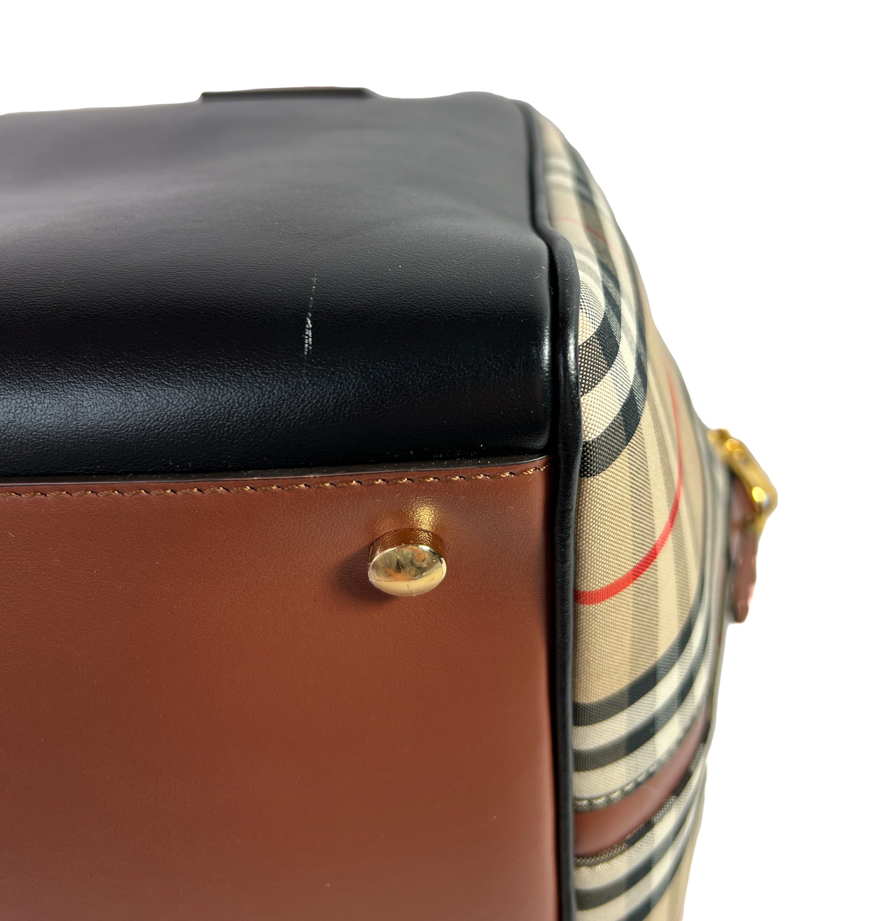 Burberry nova check cube satchel