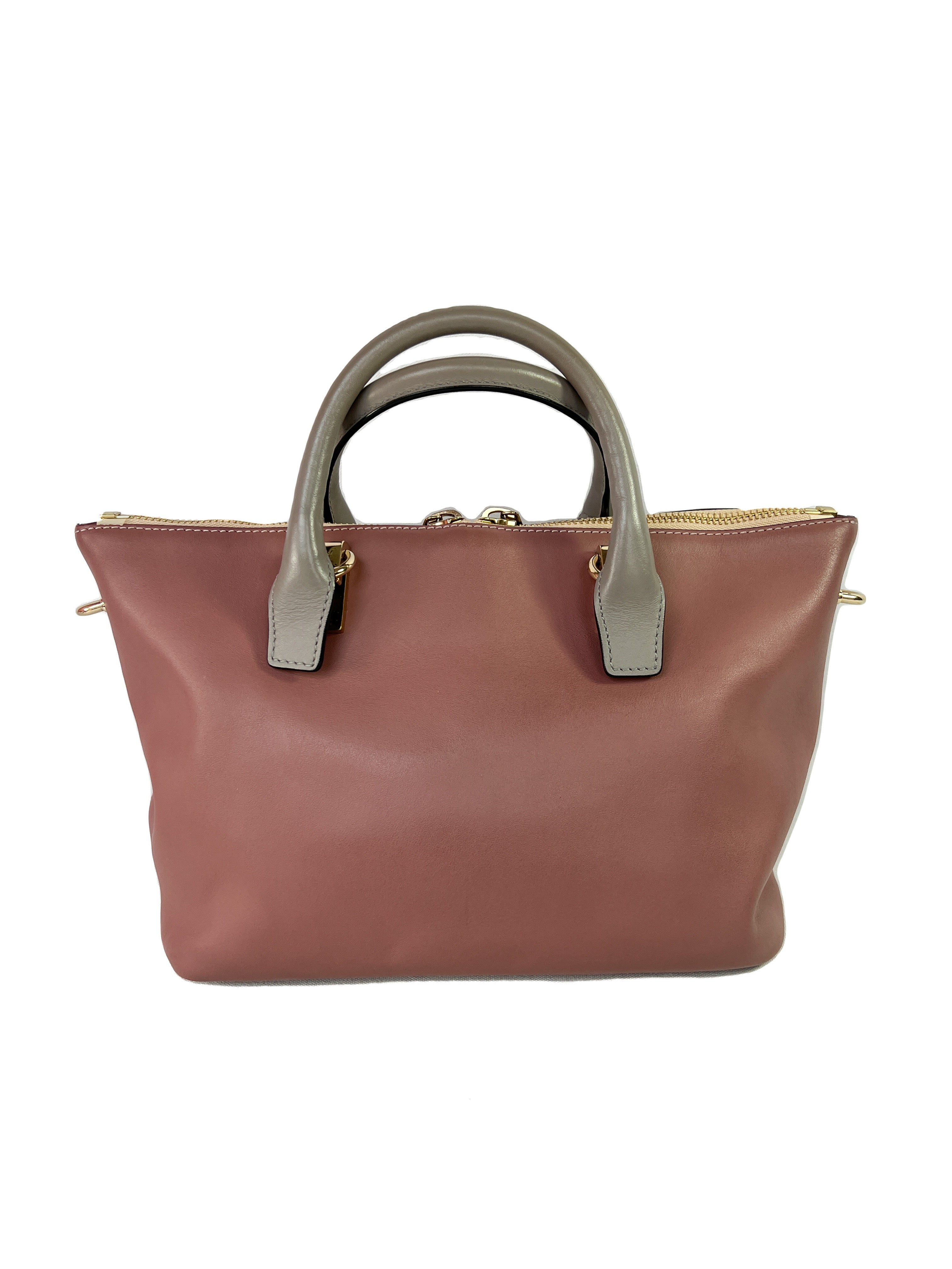 Chloe mauve and gray leather Baylee bag