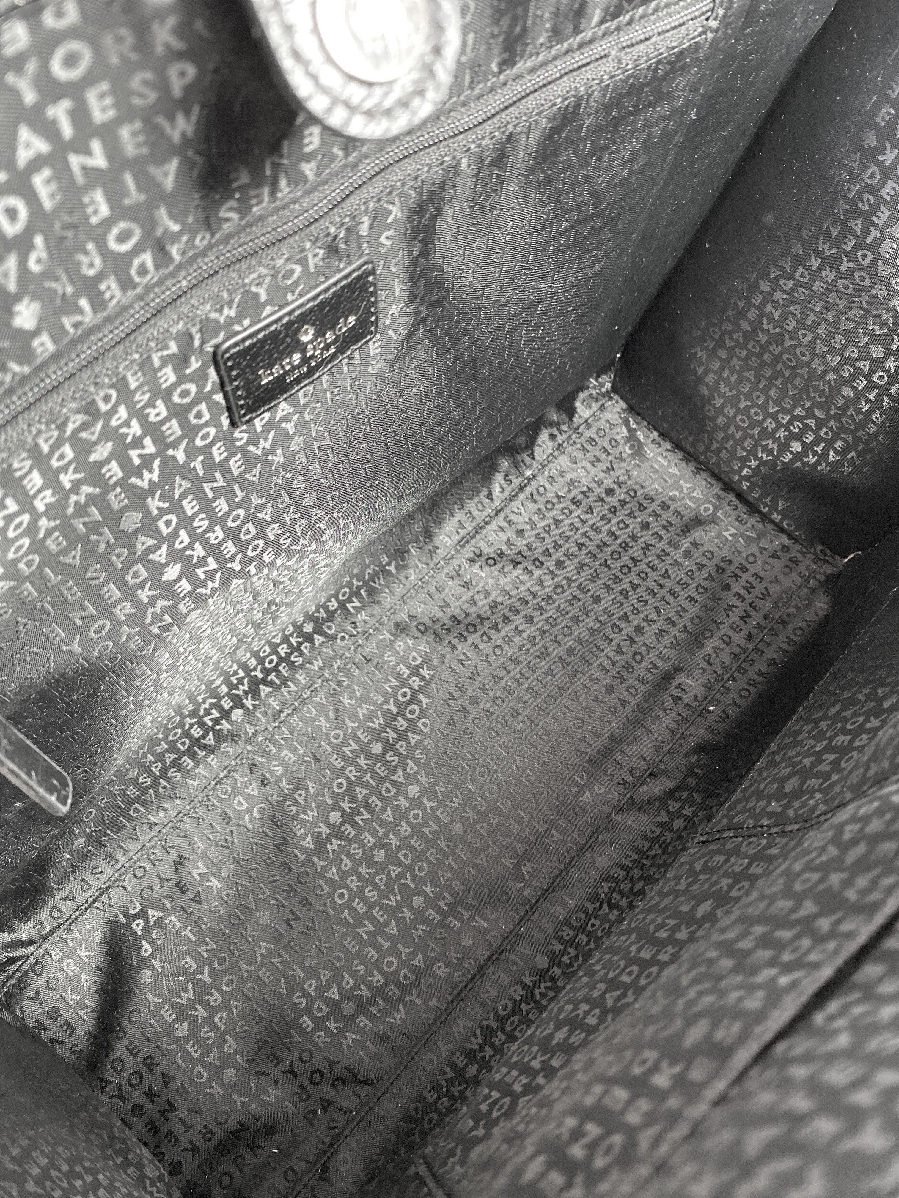 Kate Spade pink and black leather Grove Street tote NWT