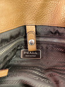 Prada brown leather slouchy tote