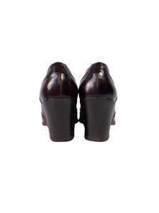 Gucci brown heeled loafers size 6