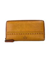 Gucci mustard yellow leather crafty zip around wallet