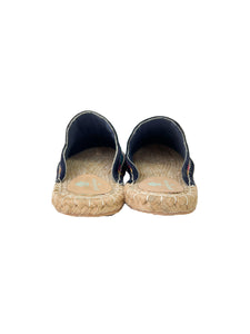 Guadalupe navy embroidered espadrille slides size 38 NEW