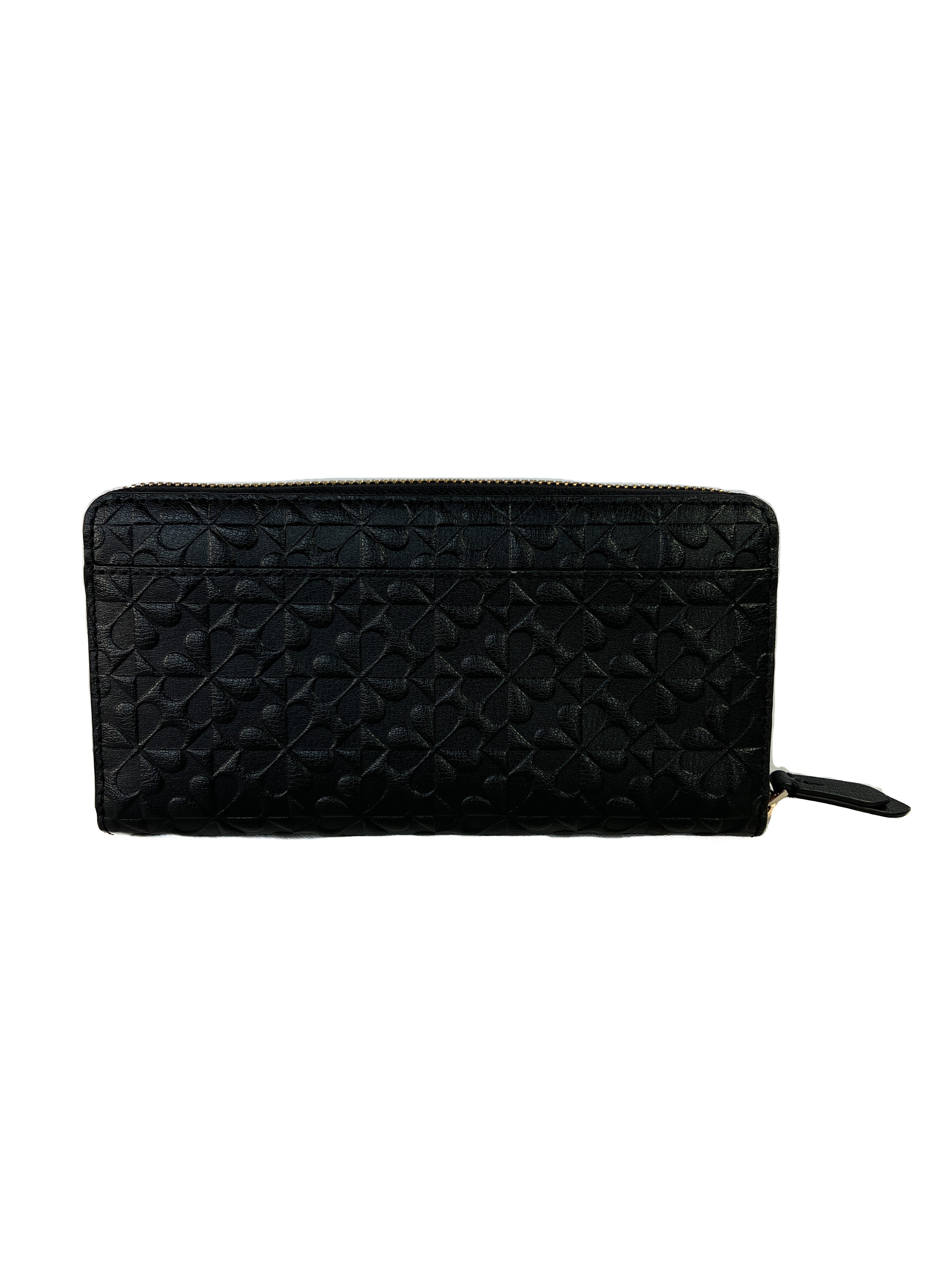 Kate Spade black embossed leather zip around wallet