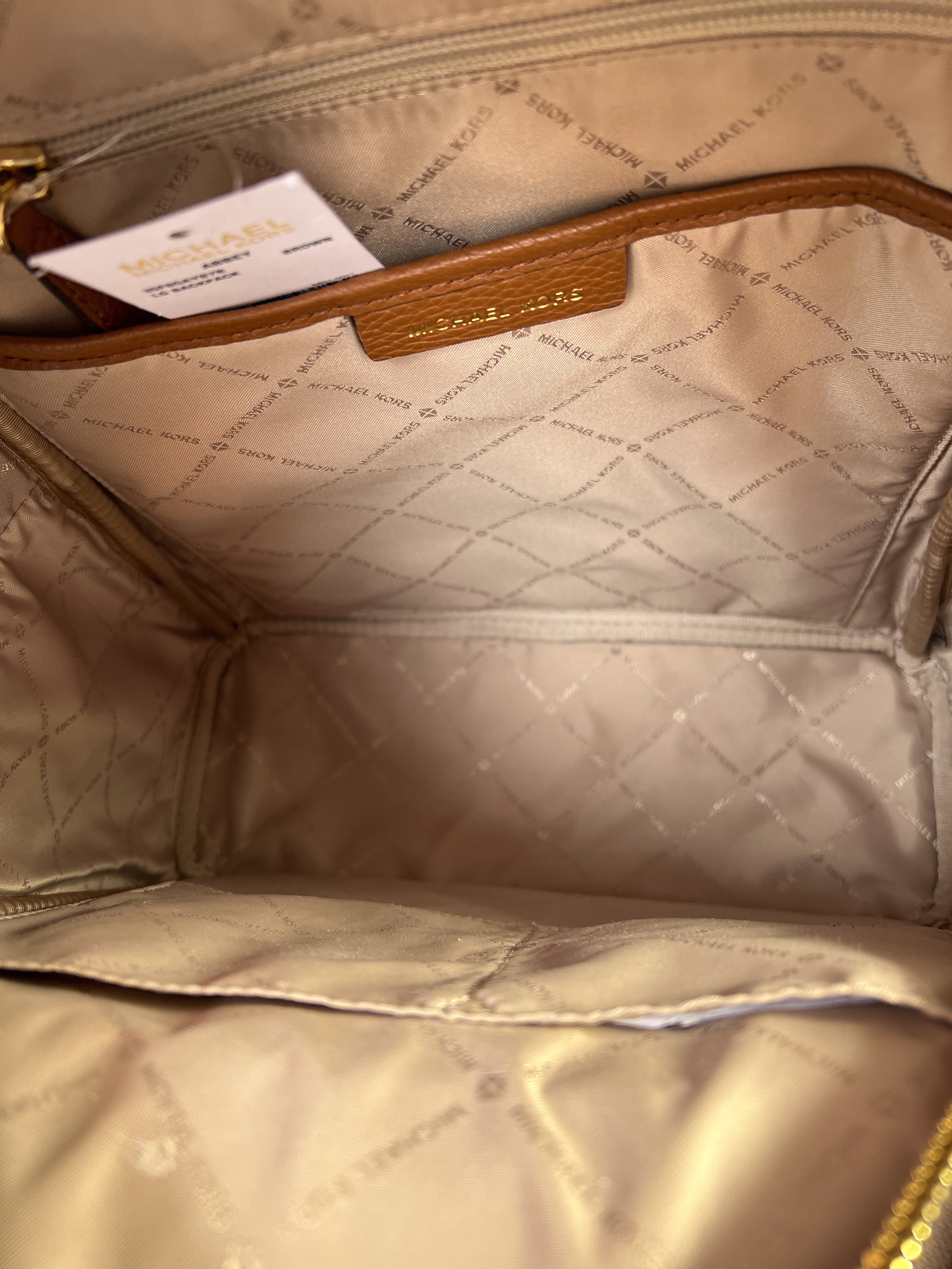 Michael Kors brown signature Abbey backpack NWT