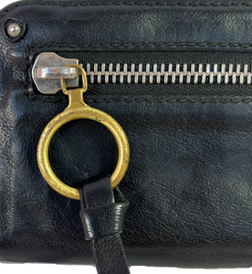 Chloé black leather zip around wallet