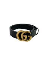 Gucci black slim interlocking G belt size 90