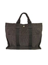 Hermes her line MM gray canvas tote
