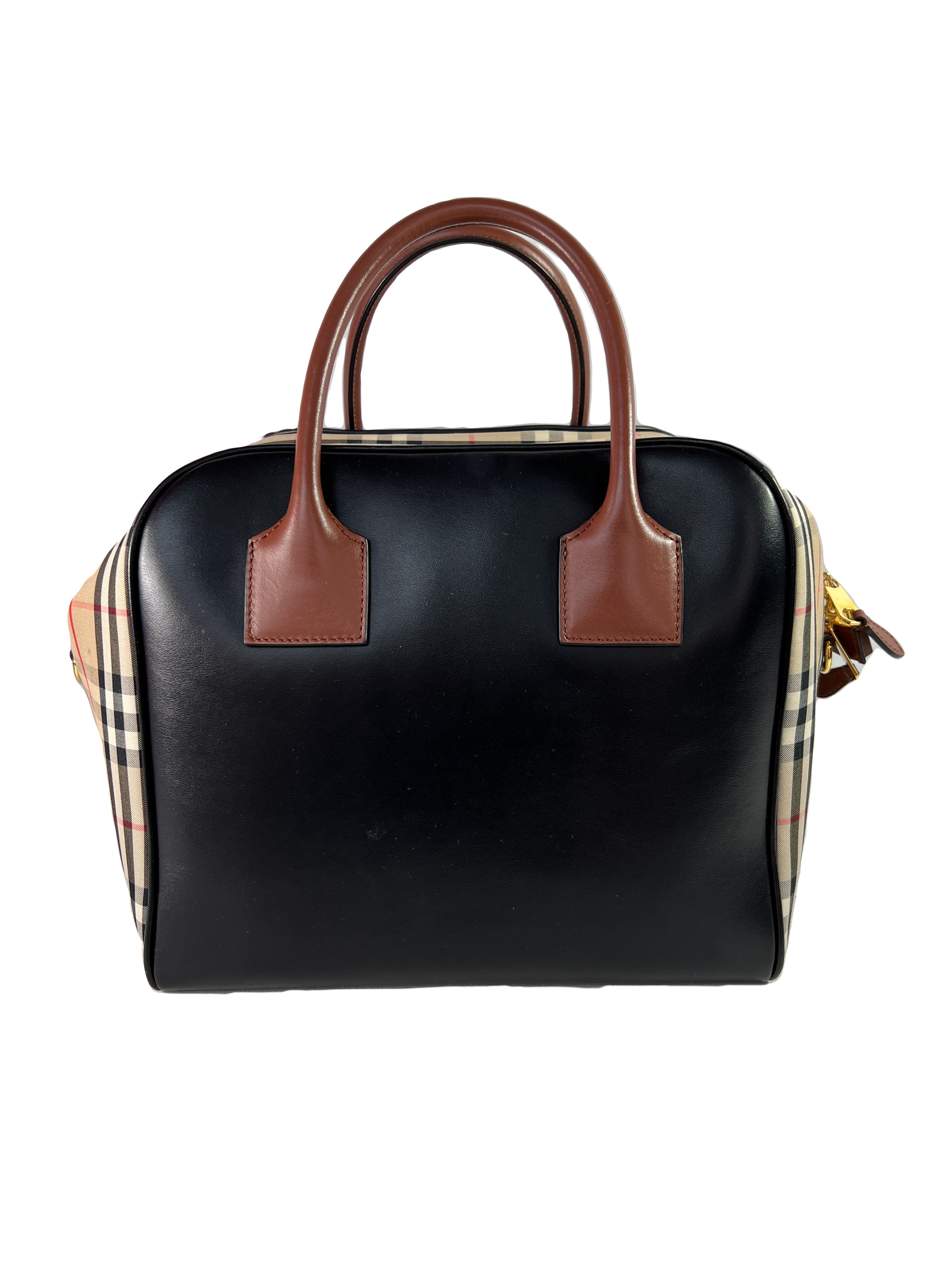 Burberry nova check cube satchel