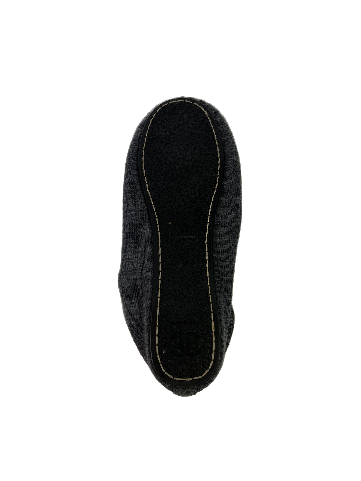 Chanel gray cloth flats size 38