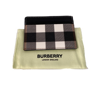 Burberry black, white, and brown Kier corner cardcase NWT