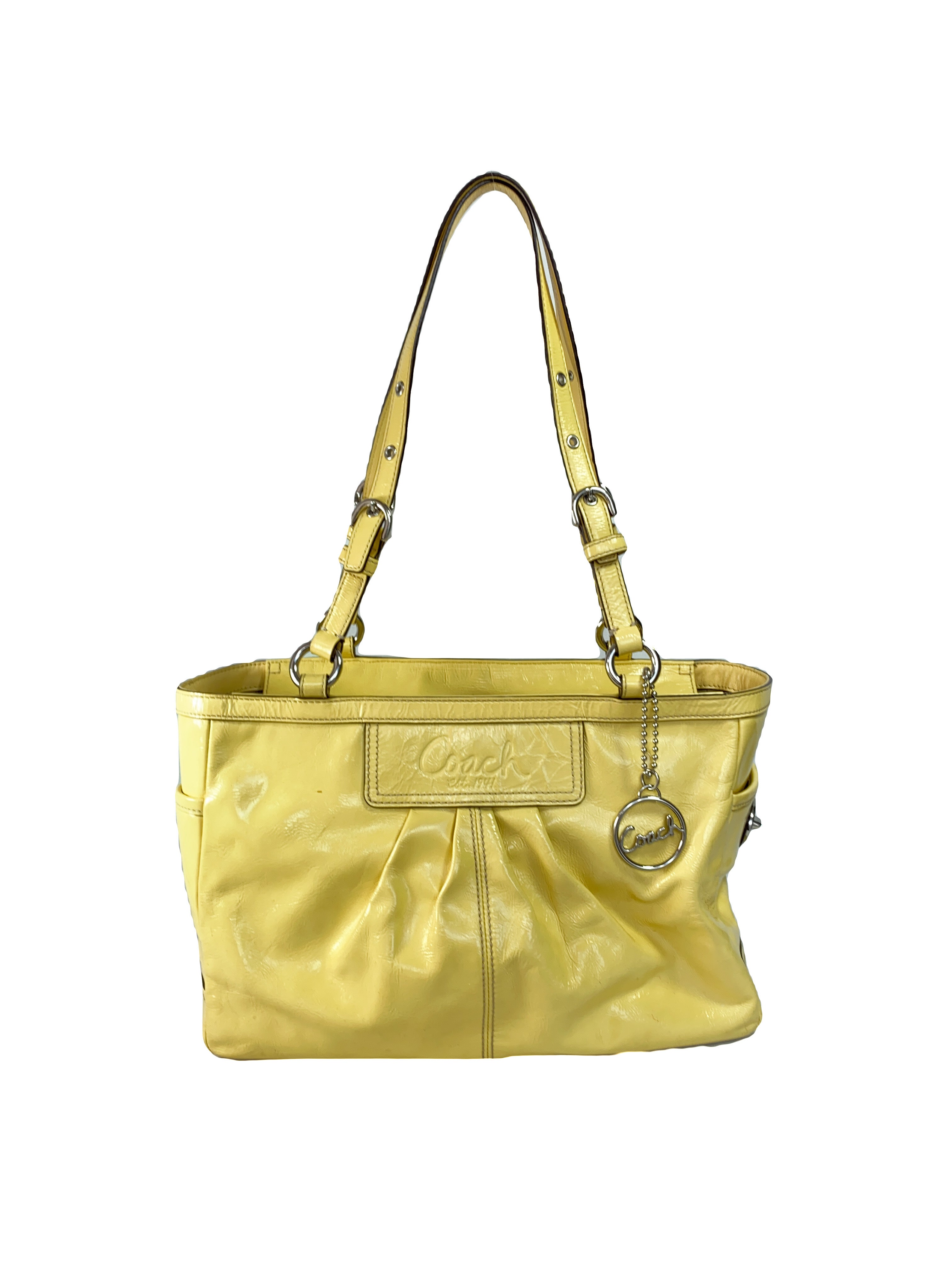 Coach yellow patent leather shoulder bag F13761