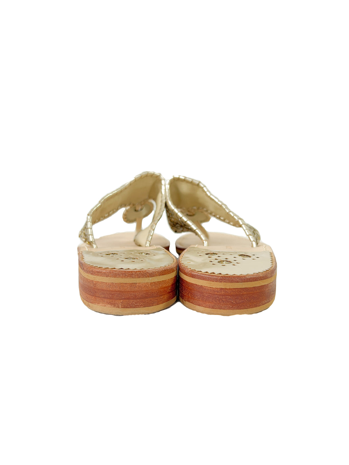 Jack Rogers glitter leather flip flops size 8.5 NEW