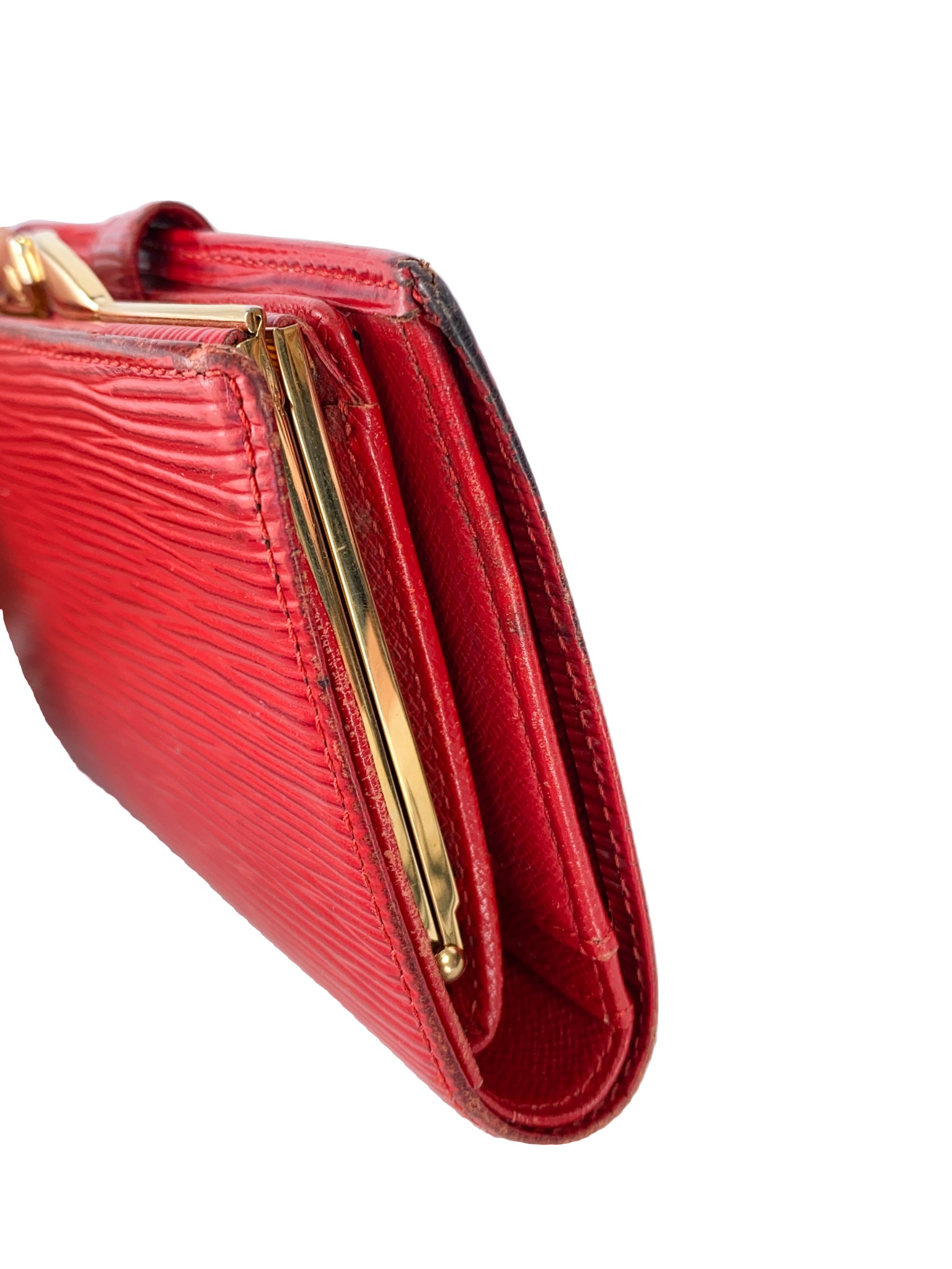 red epi leather wallet
