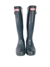 Hunter blue gray rain boots size 8