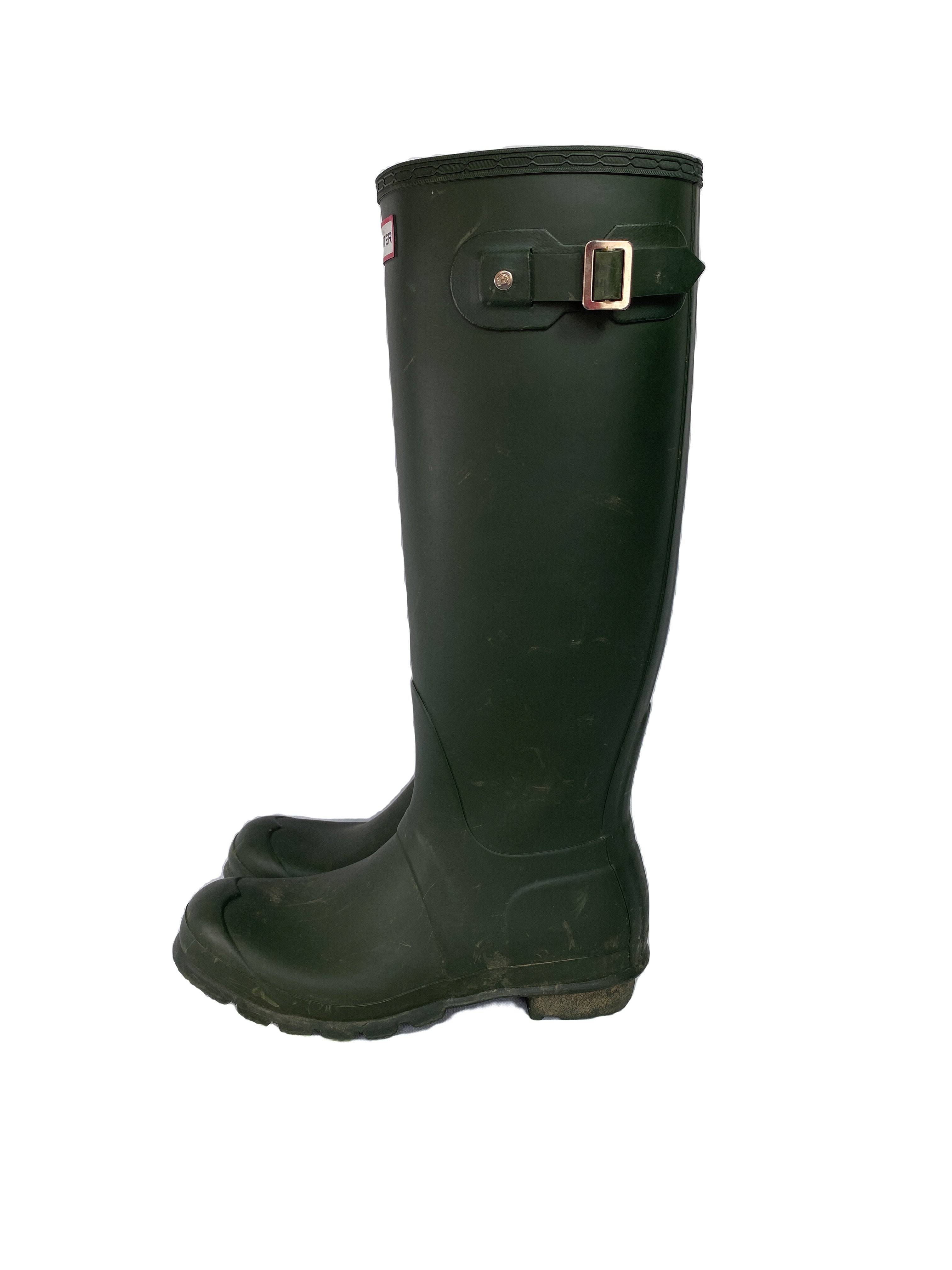 Hunter olive tall classic boots size 8